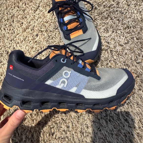 On Running Women's Athletic Shoes - Gray and Orange - Picture 1 of 7
